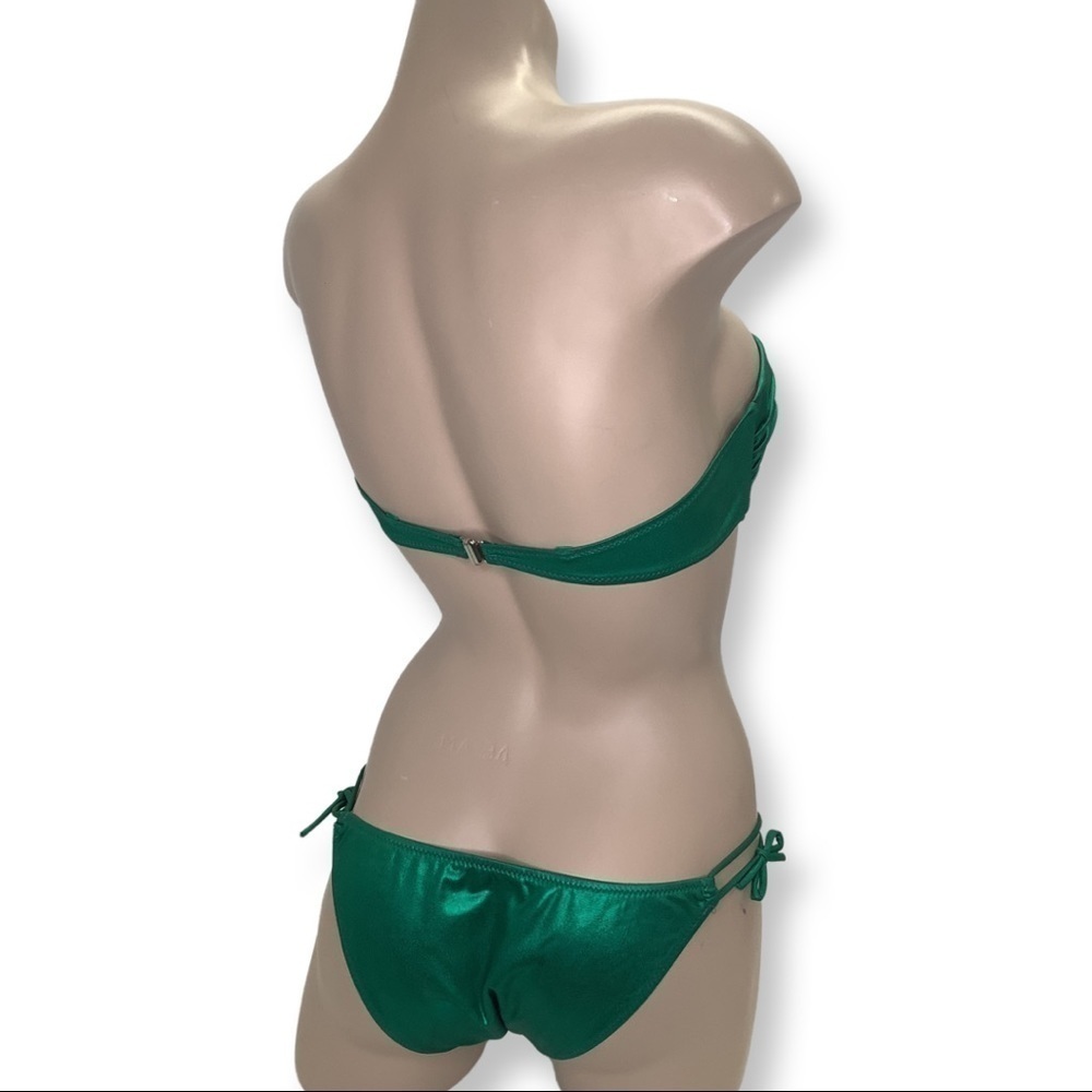 Metallic Vintage Siyaqi Emerald Green Bikini Set Size 40 - Picture 3 of 9